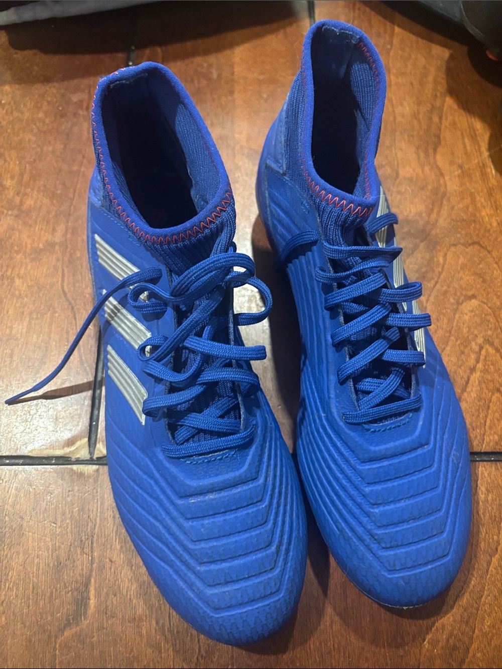 Men's Blue High-Top Athletic Soccer Shoes